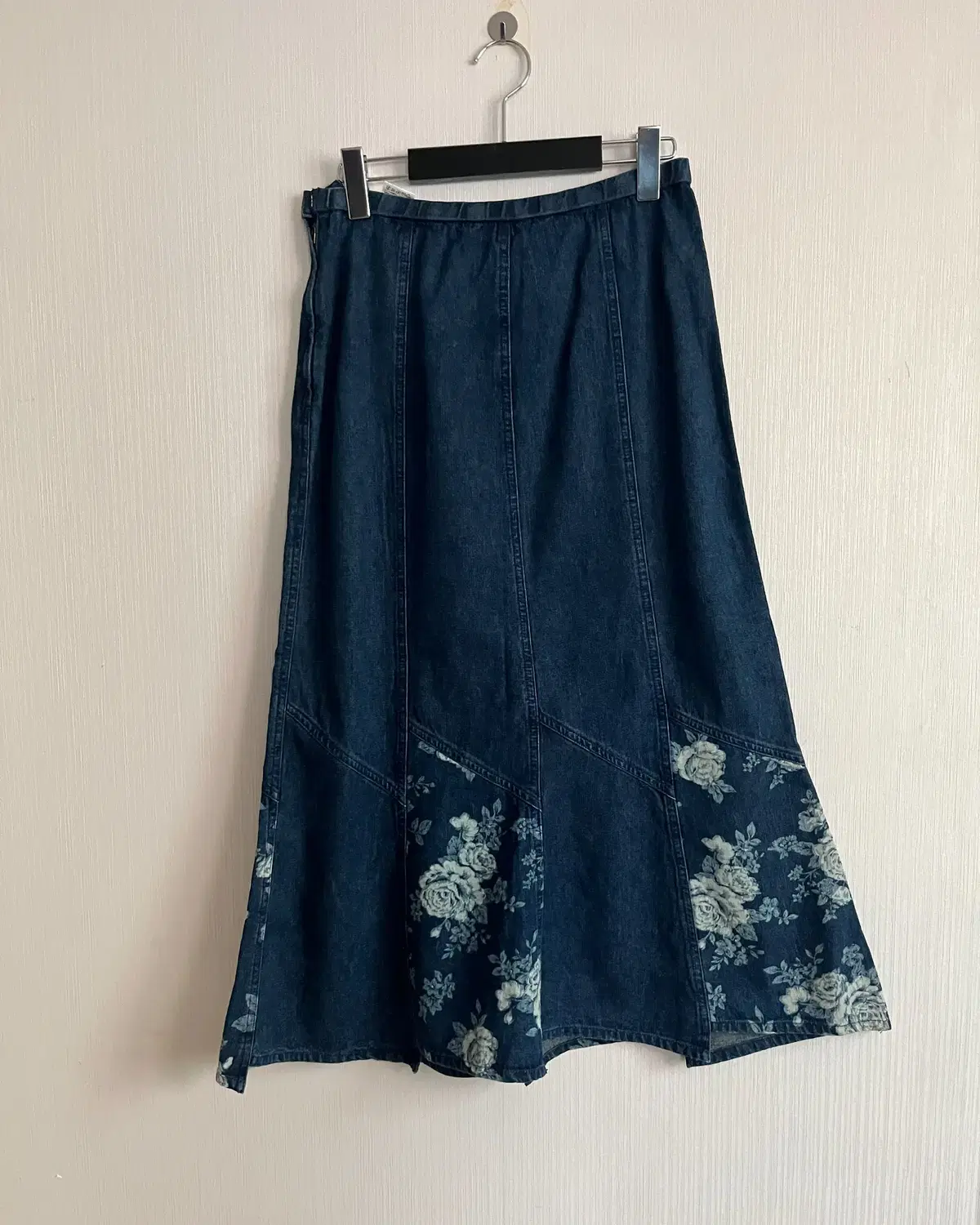 Patch work point long skirt